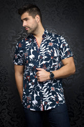 Chemise manches courtes en Knit pour homme par Au Noir | MAXCO (SS) Marine Tabac | Boutique Vvög, inventaire complet de la marque Au Noir
