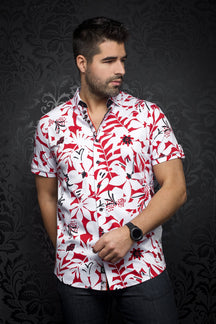 Chemise manches courtes en Knit pour homme par Au Noir | MAXCO (SS) Rouge | Boutique Vvög, inventaire complet de la marque Au Noir