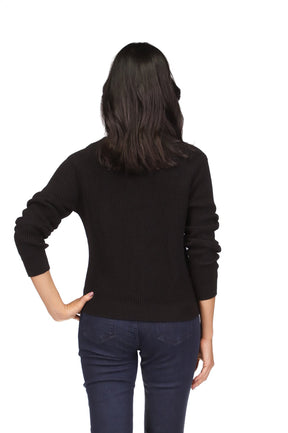 Chandail manches longues pour femme par Michael Kors | MF360OC7WB Noir | Boutique Vvög, vêtements mode pour homme et femme