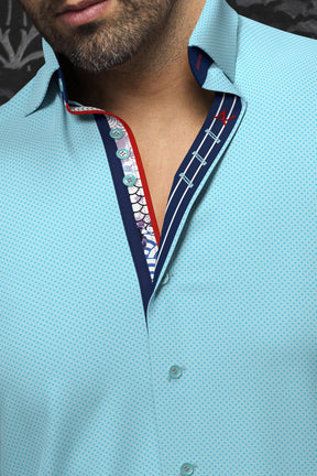 Chemise manches longues en Knit pour homme par Au Noir | MIRON Turquoise Foncé | Boutique Vvög, inventaire complet de la marque Au Noir
