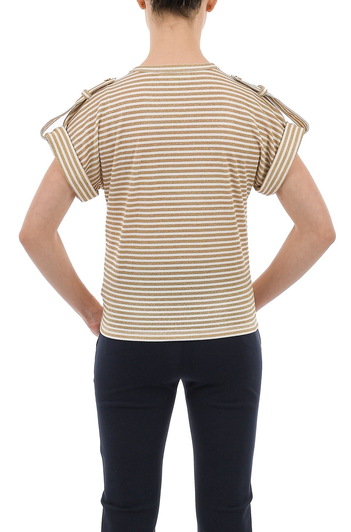 T-Shirt pour femme par Michael Kors | MS350ZV89S WHITE/GOLD | Boutique Vvög, vêtements mode pour homme et femme