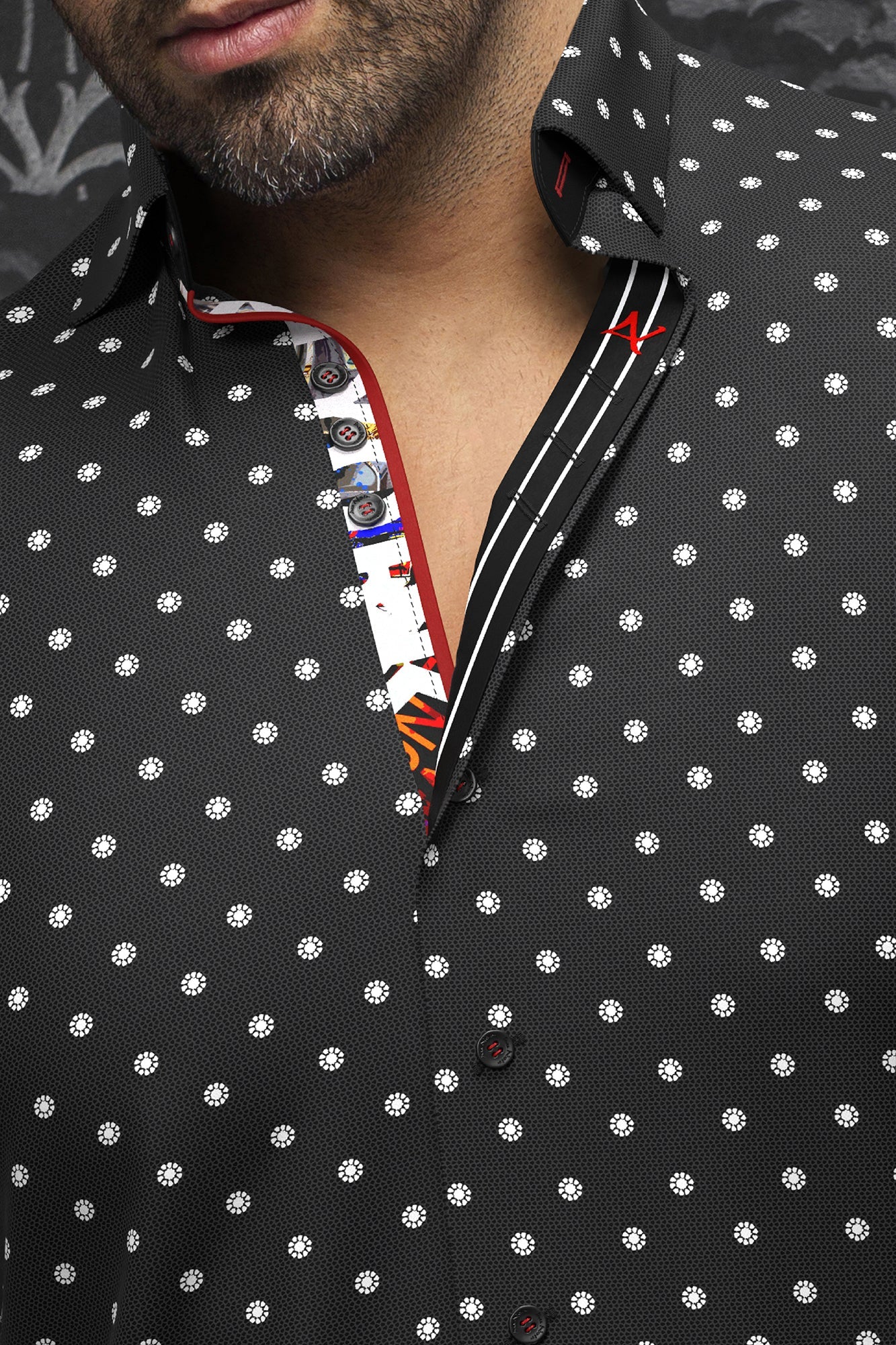 Chemise manches longues pour homme par Au Noir | NEUMANN Ardoise Noire | Boutique Vvög, inventaire complet de la marque Au Noir