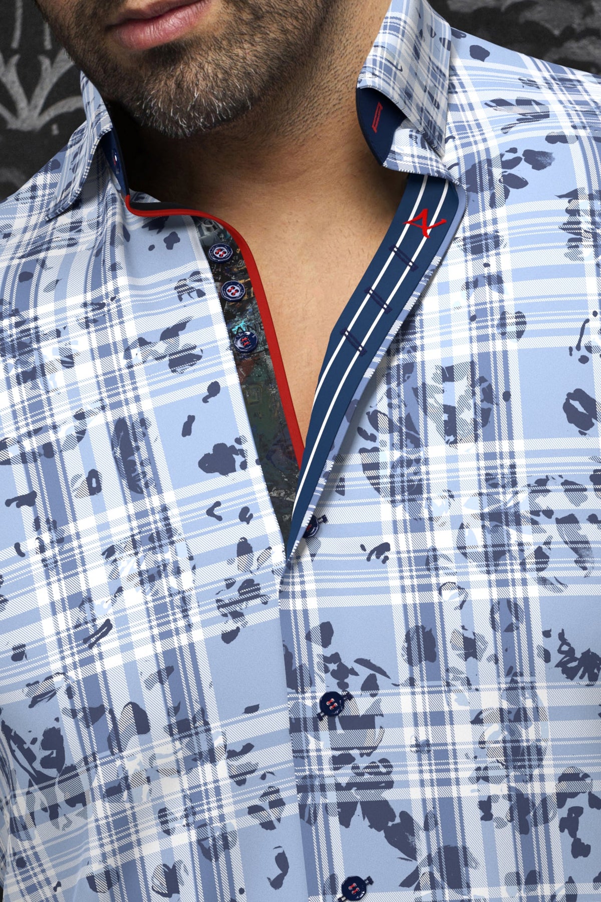 Chemise manches courtes pour homme par Au Noir | NORIYO(SS) Bleu | Boutique Vvög, inventaire complet de la marque Au Noir