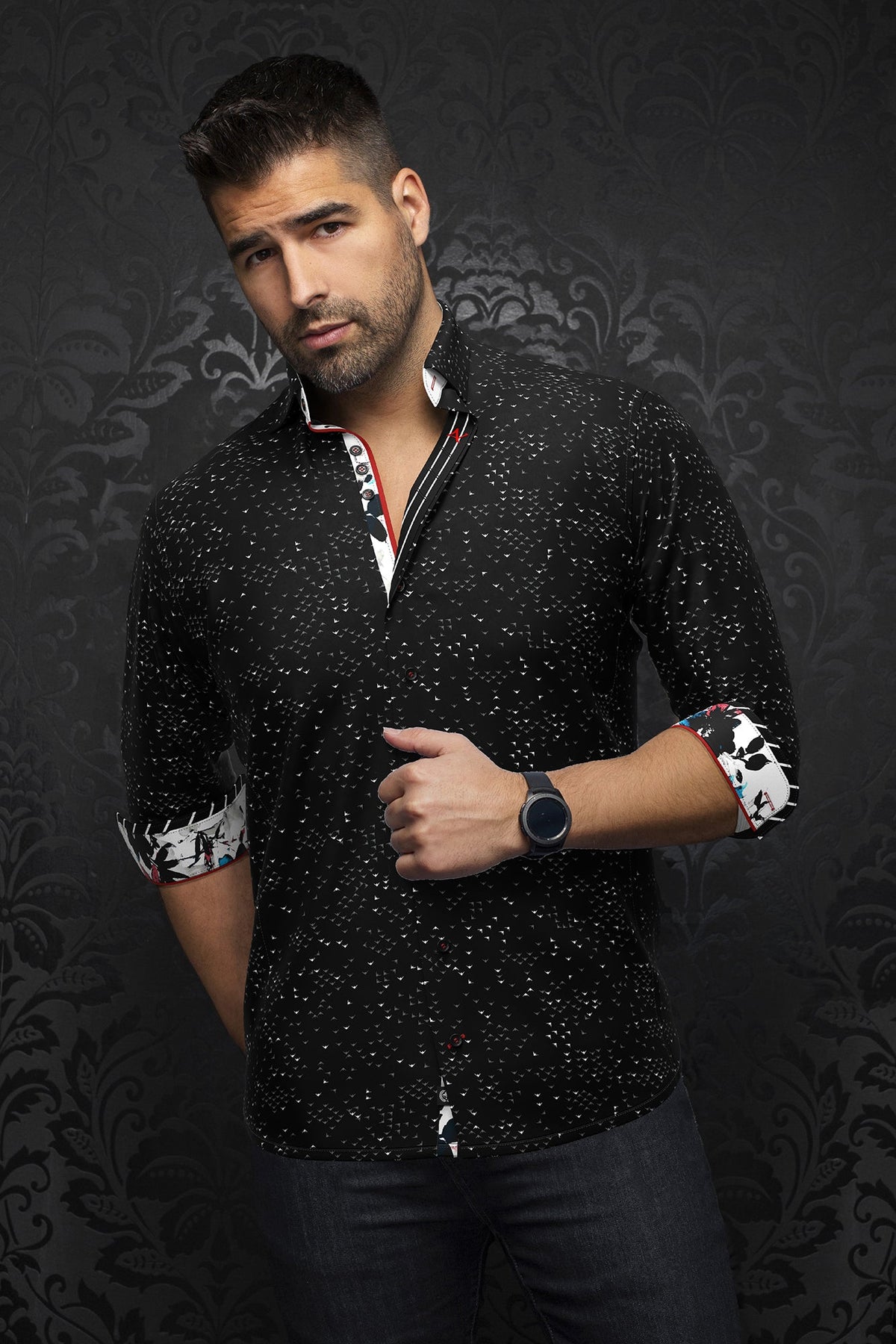 Chemise manches longues en Knit pour homme par Au Noir | PAJARO Noir | Boutique Vvög, inventaire complet de la marque Au Noir