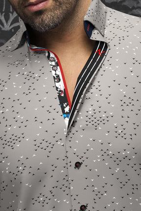 Chemise manches longues en Knit pour homme par Au Noir | PAJARO Gris | Boutique Vvög, inventaire complet de la marque Au Noir