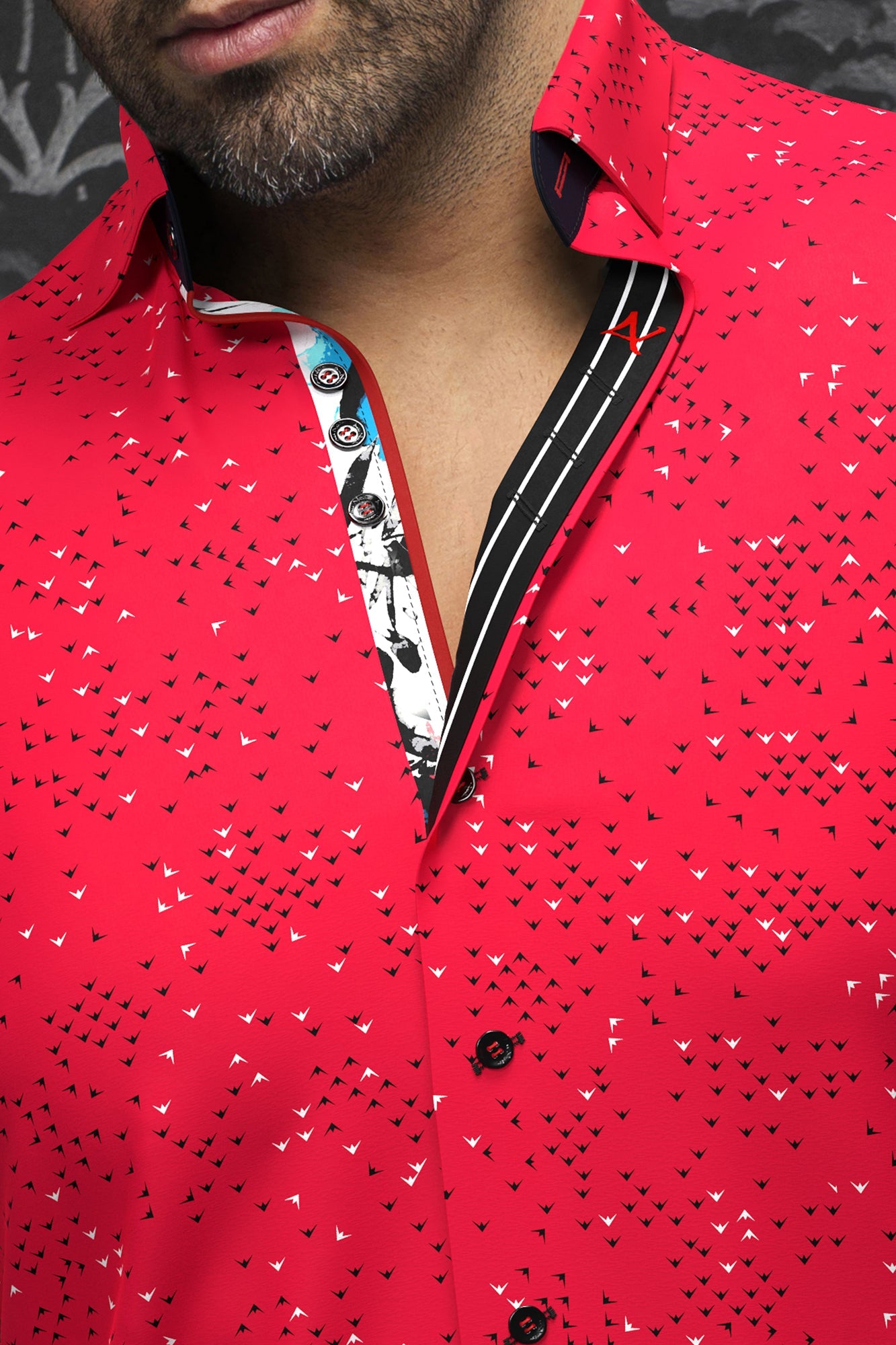 Chemise manches longues en Knit pour homme par Au Noir | PAJARO Rouge | Boutique Vvög, inventaire complet de la marque Au Noir