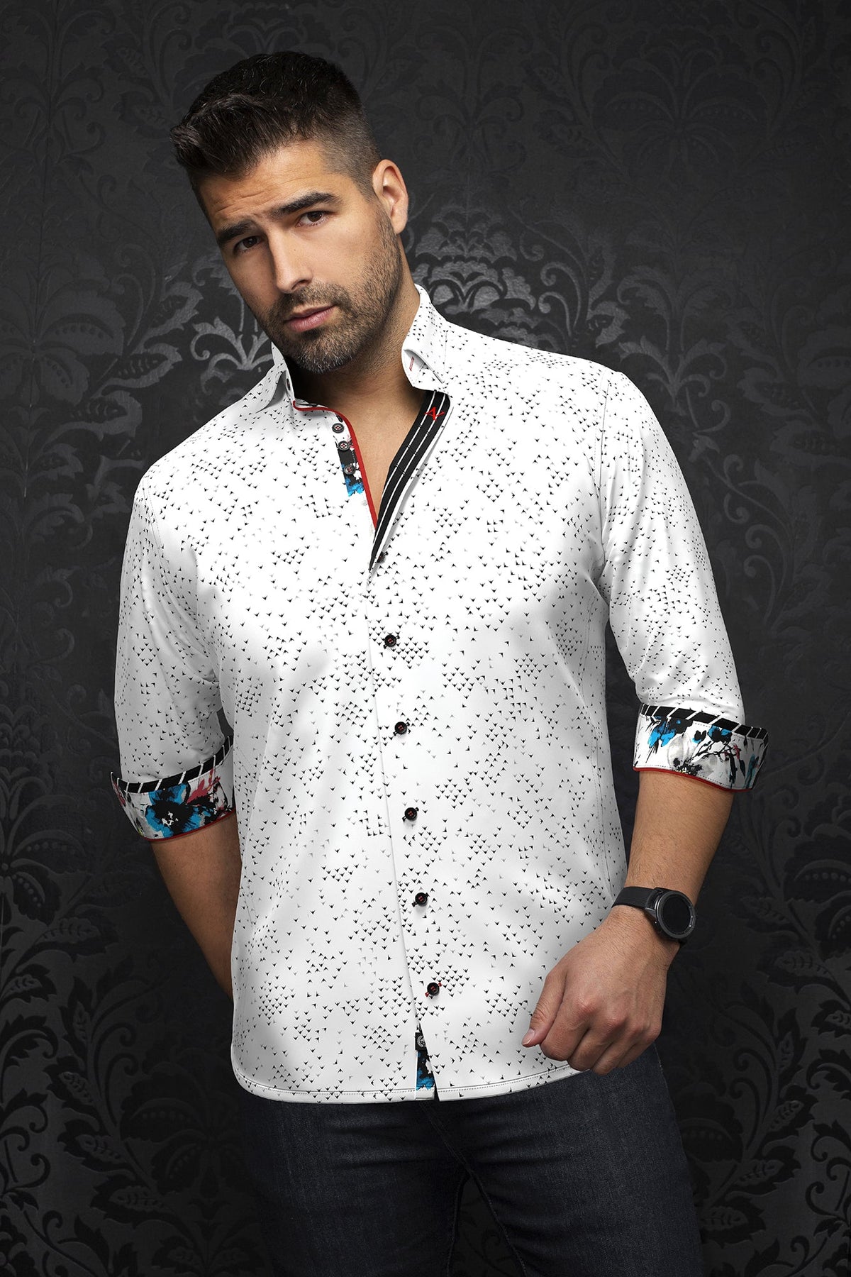 Chemise manches longues en Knit pour homme par Au Noir | PAJARO Blanc | Boutique Vvög, inventaire complet de la marque Au Noir