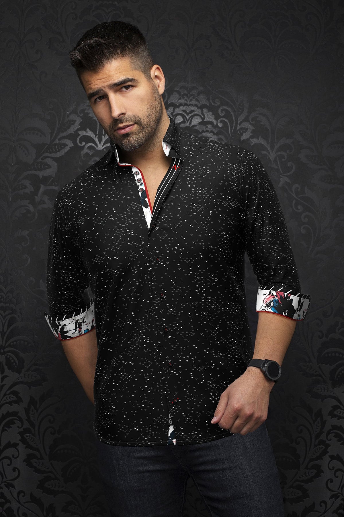 Chemise manches longues en Knit pour homme par Au Noir | PAJARO Noir | Boutique Vvög, inventaire complet de la marque Au Noir