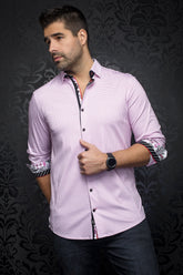 Chemise manches longues en Knit pour homme par Au Noir | PARINI pink | Boutique Vvög, inventaire complet de la marque Au Noir