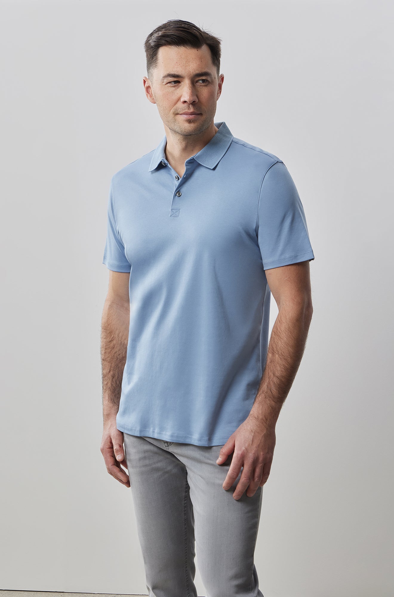 Polo honeycomb pour homme par Robert Barakett | Georgia RB11016 Bleu Colombe | Boutique Vvög, inventaire complet de la marque Au Noir