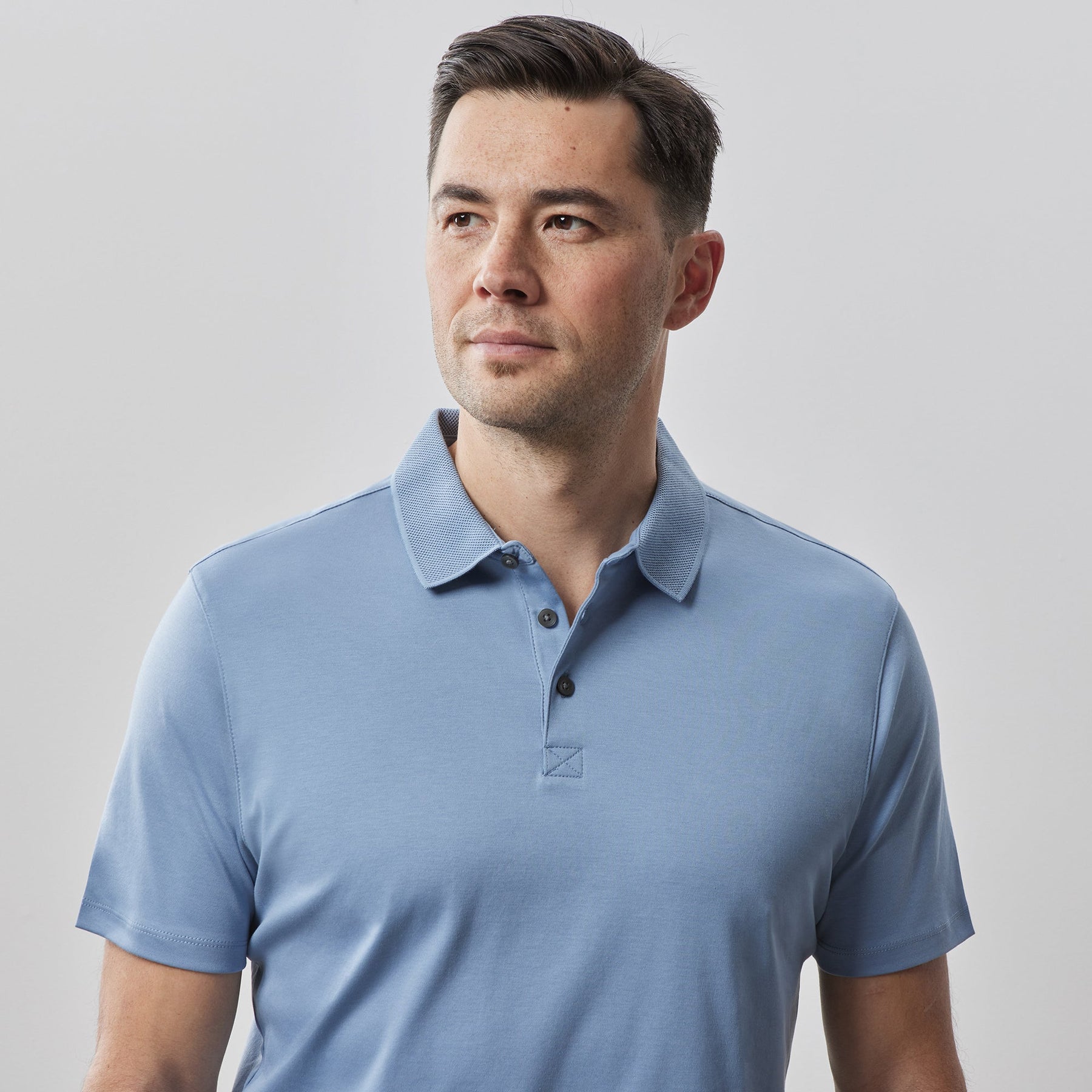 Polo honeycomb pour homme par Robert Barakett | Georgia RB11016 Bleu Colombe | Boutique Vvög, inventaire complet de la marque Au Noir