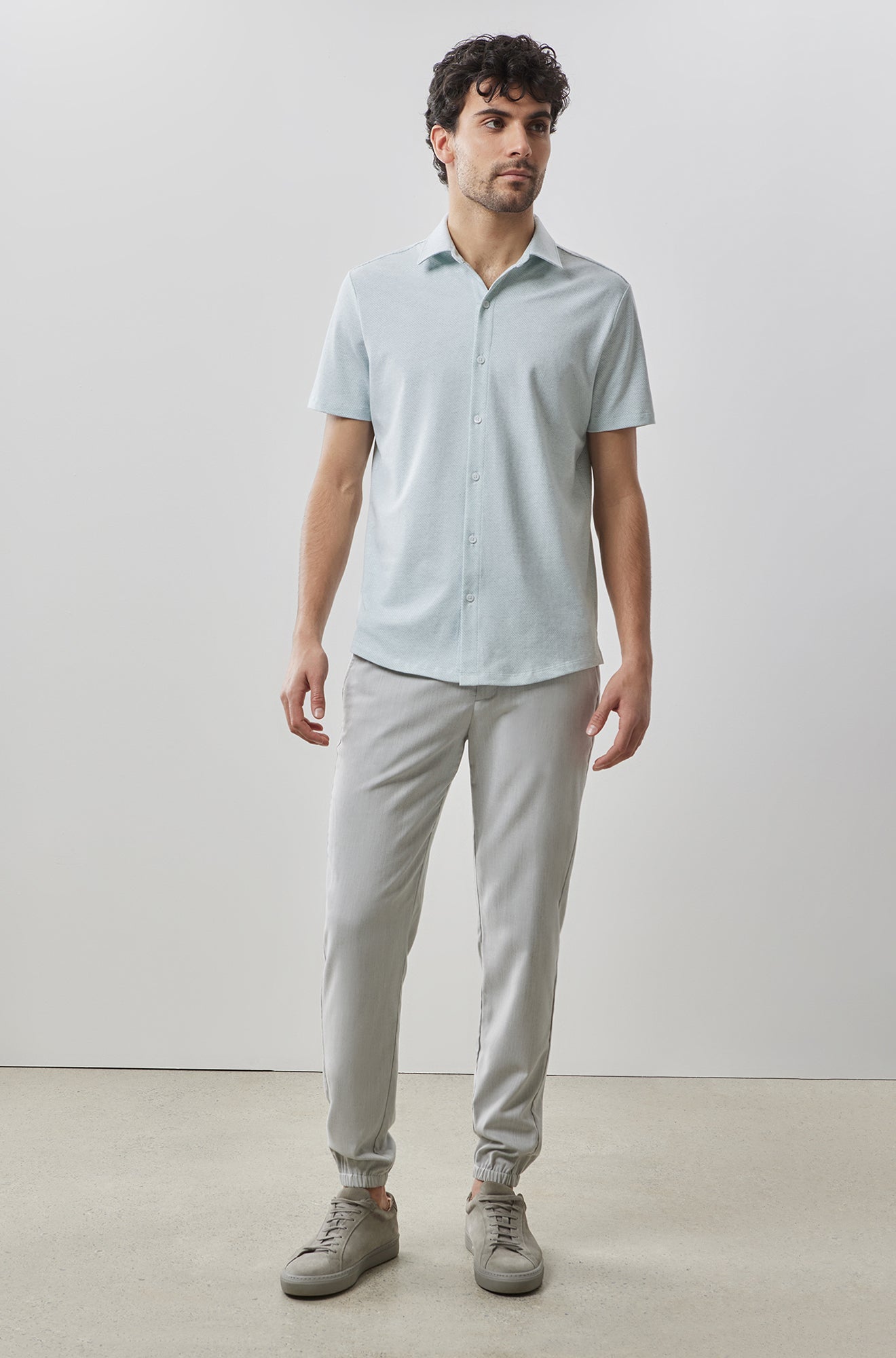 Chemise manches courtes en Knit pour homme par Robert Barakett | Keyes RB41090 TEAL1 | Boutique Vvög, vêtements mode pour homme et femme