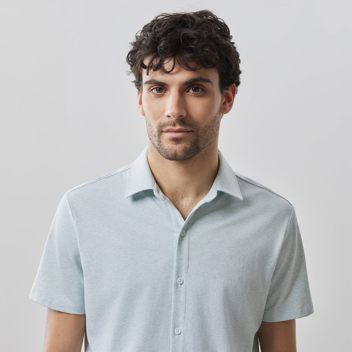 Chemise manches courtes en Knit pour homme par Robert Barakett | Keyes RB41090 TEAL1 | Boutique Vvög, vêtements mode pour homme et femme