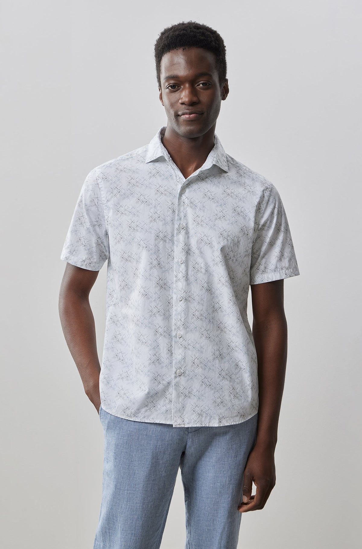 Chemise manches courtes pour homme par Robert Barakett | Forte RB41159 WHT | Boutique Vvög, vêtements mode pour homme et femme