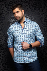 Chemise manches longues pour homme par Au Noir | RENOIR LiGHT-BLUE | Boutique Vvög, vêtements mode pour hommes