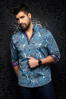Chemise manches longues pour homme par Au Noir | RIVERA light blue | Boutique Vvög, vêtements mode pour hommes