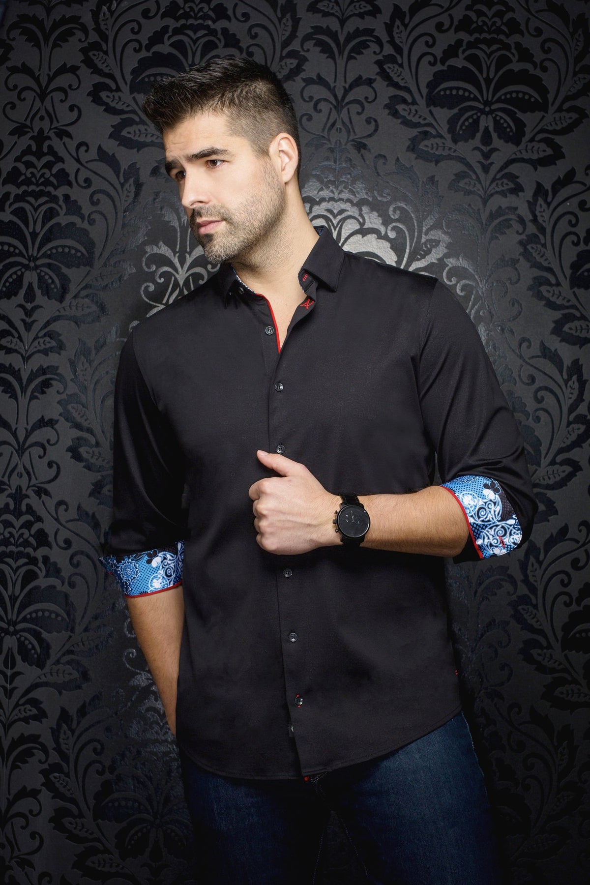 Chemise manches longues en Knit pour homme par Au Noir | ROSMARINO Noir | Boutique Vvög, inventaire complet de la marque Au Noir