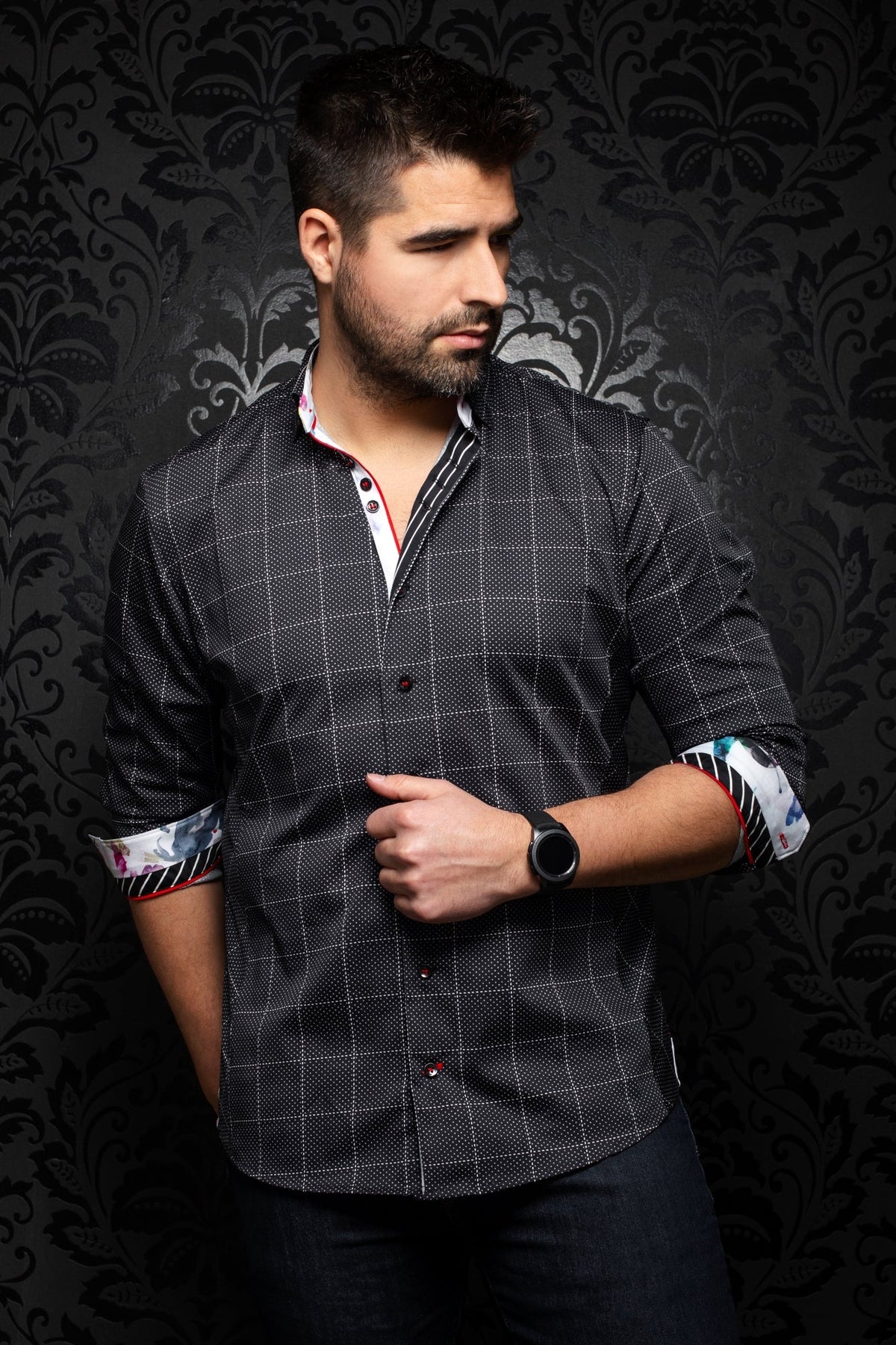 Chemise manches longues pour homme par Au Noir | ROVNO black | Boutique Vvög, vêtements mode pour hommes
