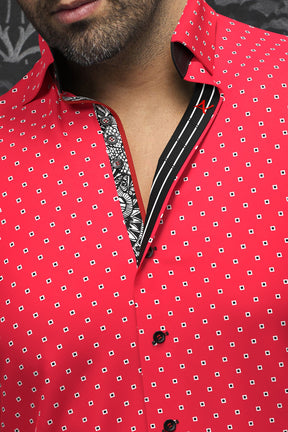 Chemise manches longues pour homme par Au Noir | SANTANA Rouge | Boutique Vvög, inventaire complet de la marque Au Noir
