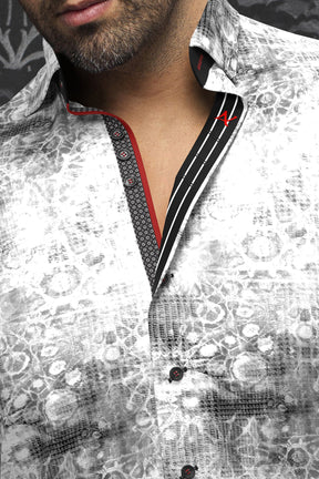 Chemise manches longues pour homme par Au Noir | SHIBORI Blanc | Boutique Vvög, inventaire complet de la marque Au Noir
