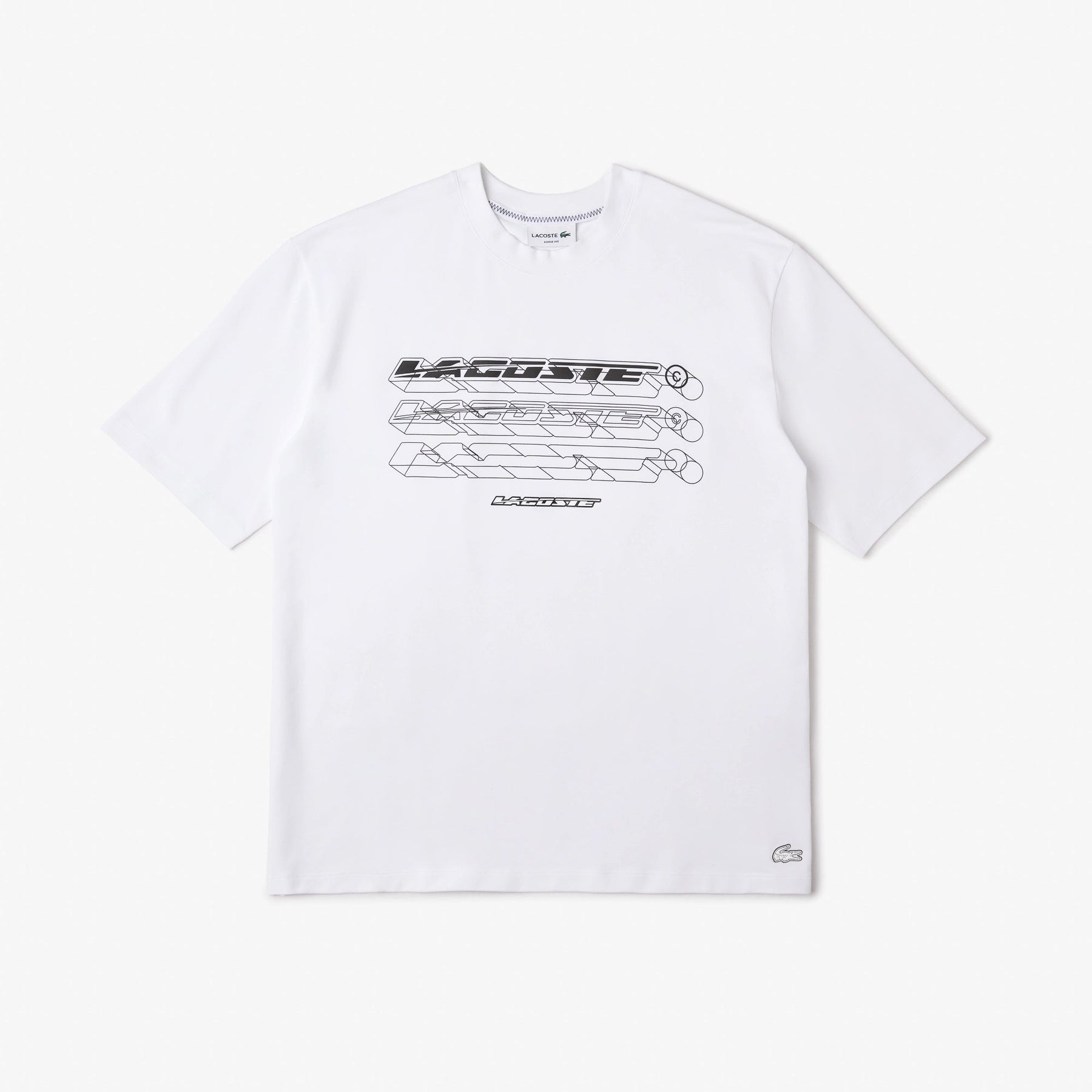 T-Shirt pour homme par Lacoste | TH5529 52 Blanc/001-BLANC | Boutique Vvög, vêtements mode pour homme et femme
