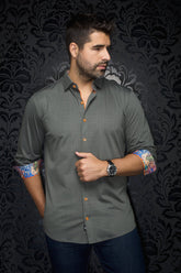 Chemise manches longues en Knit pour homme par Au Noir | VARENNA Olive | Boutique Vvög, inventaire complet de la marque Au Noir