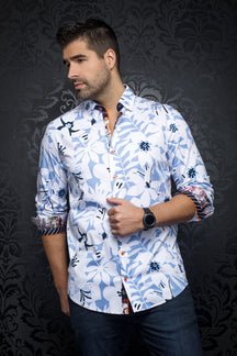 Chemise manches longues en Knit pour homme par Au Noir | VERSO light blue | Boutique Vvög, inventaire complet de la marque Au Noir