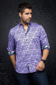 Chemise manches longues en Knit pour homme par Au Noir | VICTOR lavender | Boutique Vvög, inventaire complet de la marque Au Noir