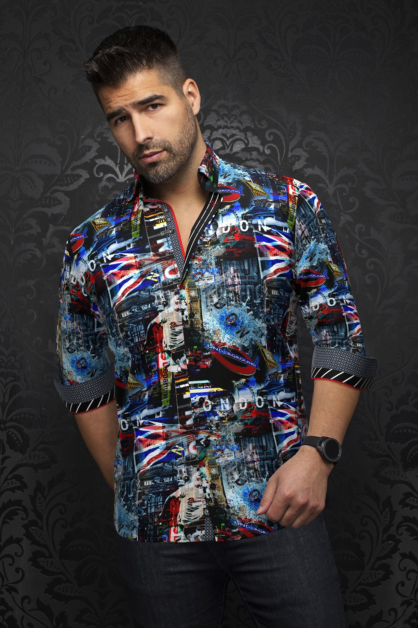 Chemise manches longues en Knit pour homme par Au Noir | WESTMINSTER Multi | Boutique Vvög, inventaire complet de la marque Au Noir