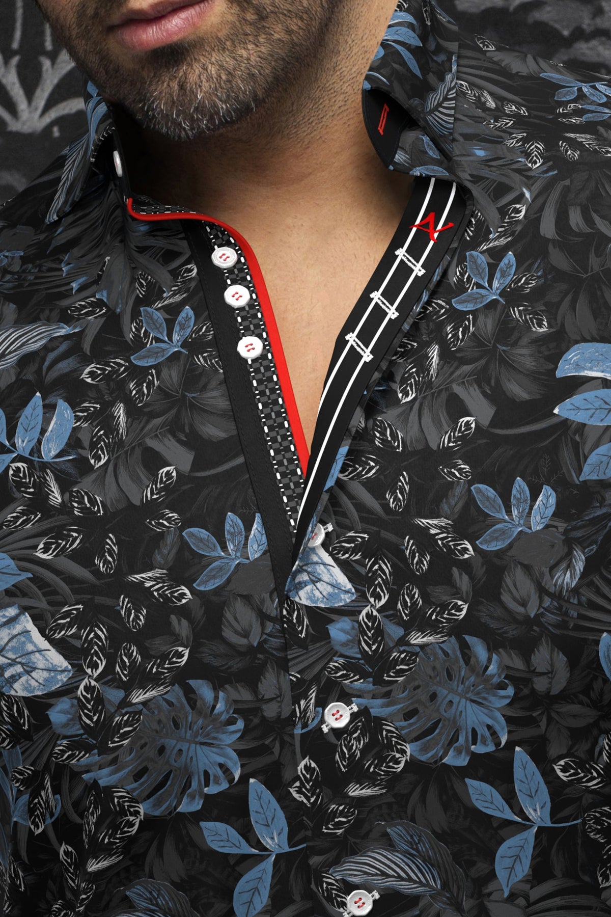 Chemise manches courtes en Knit pour homme par Au Noir | ZENATA(SS) Noir Bleu | Boutique Vvög, inventaire complet de la marque Au Noir